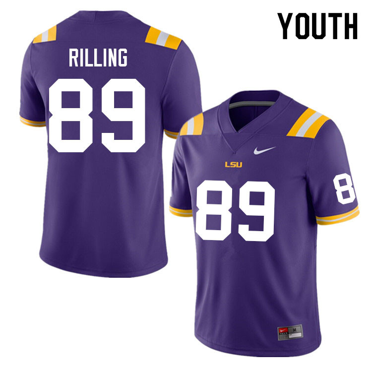 Youth #89 Jack Rilling LSU Tigers College Football Jerseys Sale-Purple